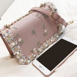 Floral Embroidered Square Bag