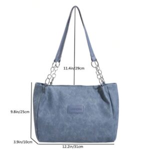 Minimalist Solid Color Pu Leather Tote Bag