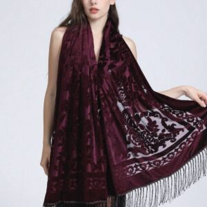 Velvet Floral Scarf Shawl