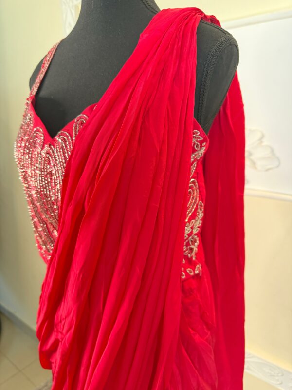 Hot Pink Saree - Image 5